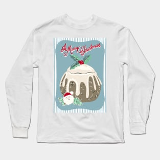 Merry Christmas Vintage Pudding Cookie Jar with Iced Gingerbread Cookies Long Sleeve T-Shirt